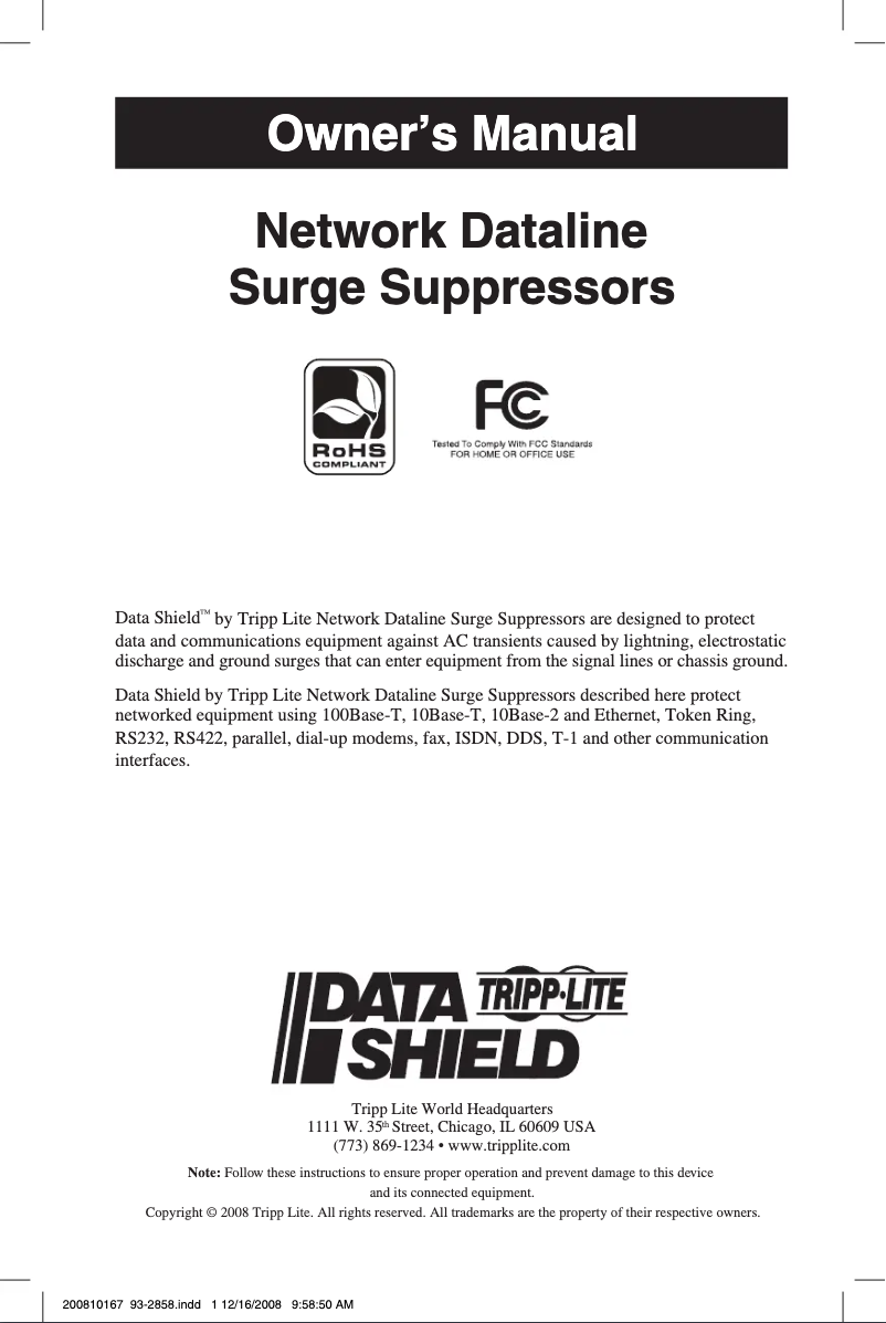 Image de la première page du manuel de l'appareil DataShield DTEL2