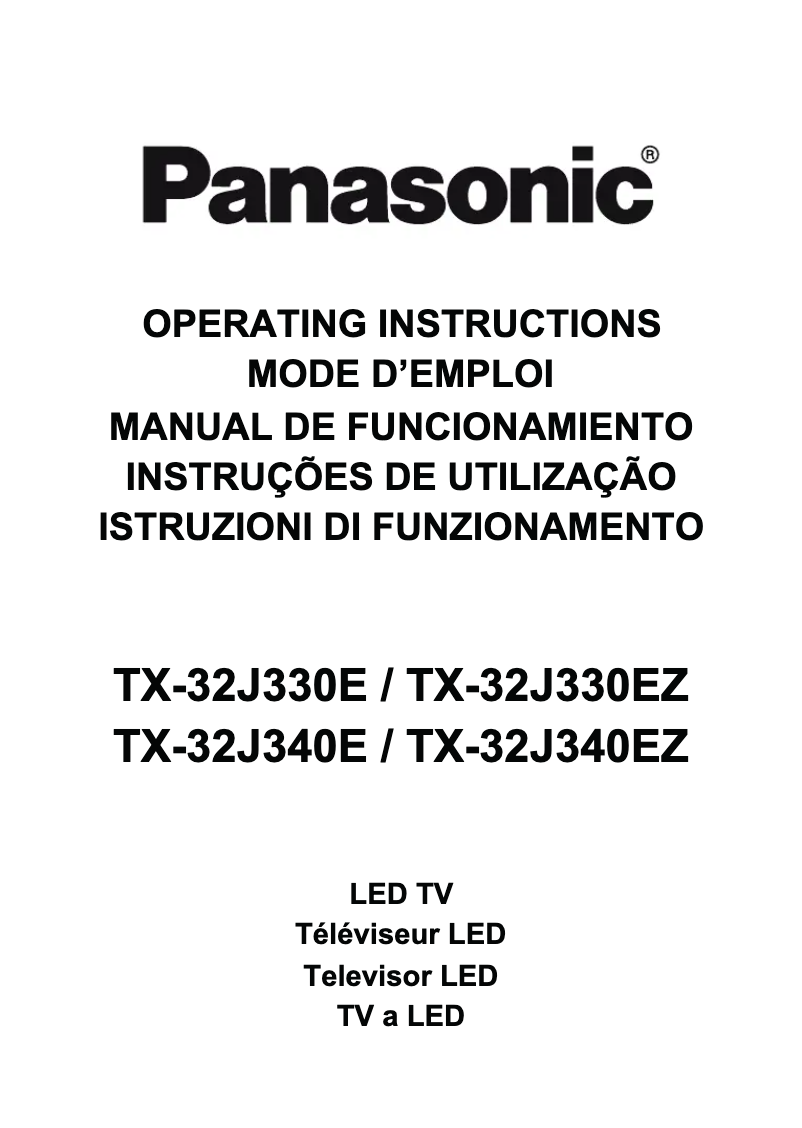 Page 1 de la notice Manuel utilisateur Panasonic TX-32J340E