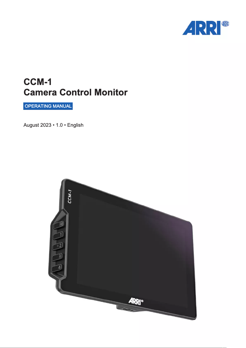 Image de la première page du manuel de l'appareil CCM-1