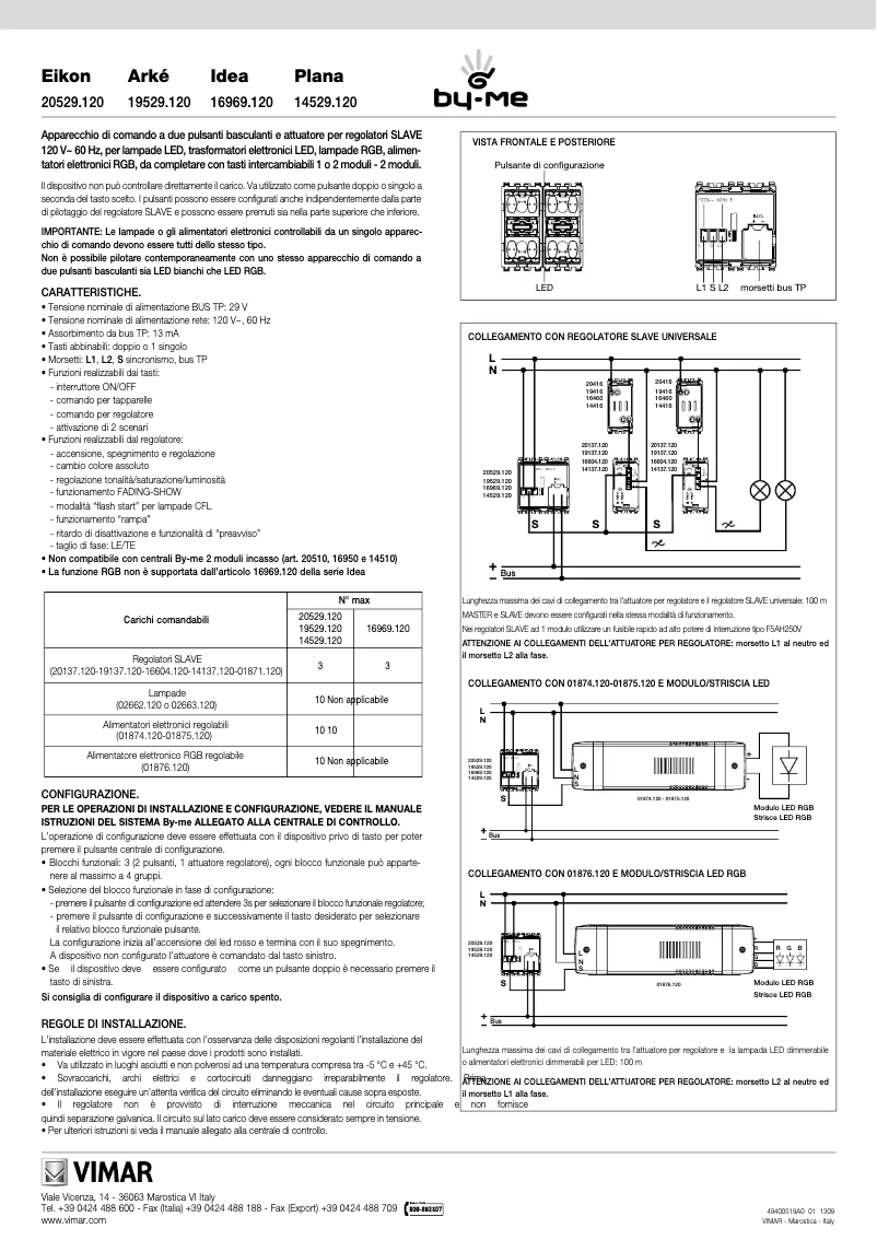 Page n°1 - Manuel utilisateur Vimar 19529.120