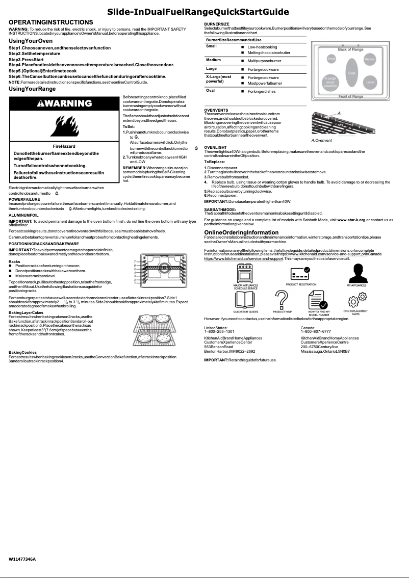 Page 1 de la notice Guide de démarrage rapide KitchenAid KSDB900ESS