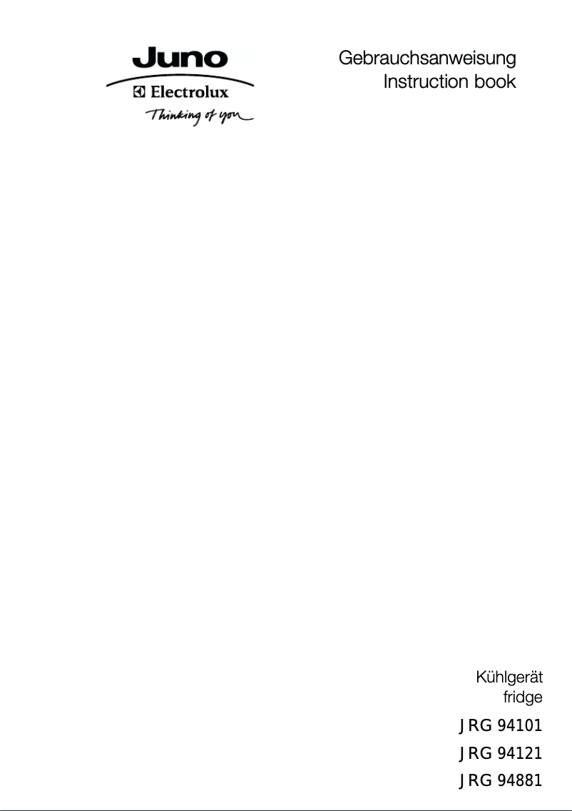 Page 1 de la notice Manuel utilisateur Juno Electrolux JRG94881