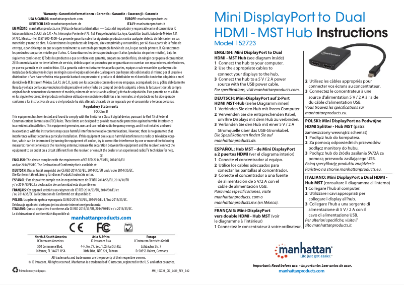 Image de la première page du manuel de l'appareil 152723