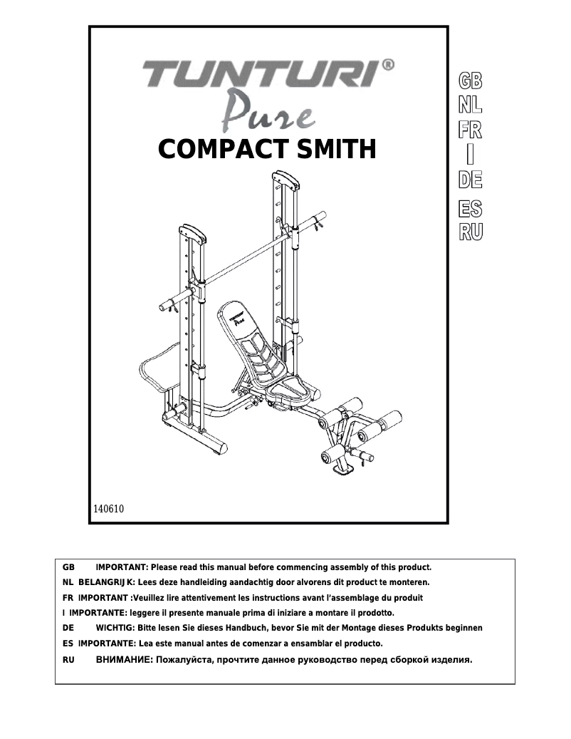 Page n°1 - Manuel utilisateur Tunturi Compact Smith