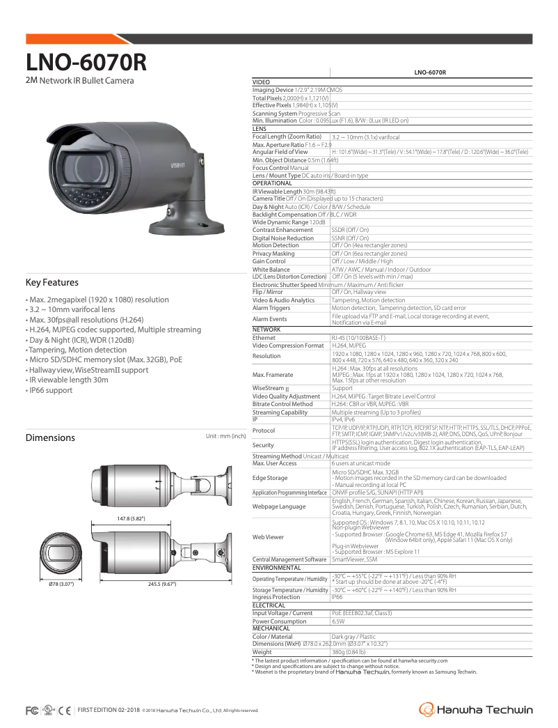 Imagen de la primera página del manual del dispositivo LNO-6070R