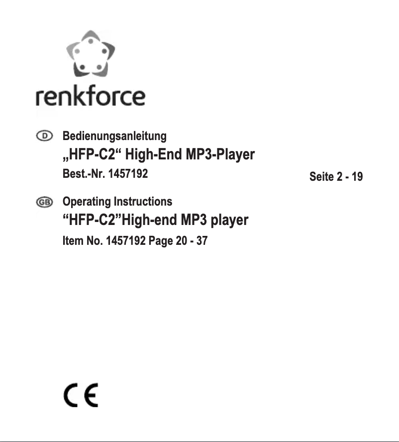 Page 1 de la notice Manuel utilisateur Renkforce HFP-C2