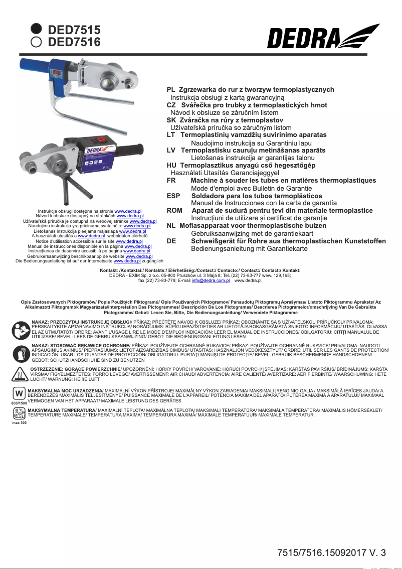 Image de la première page du manuel de l'appareil DED7515