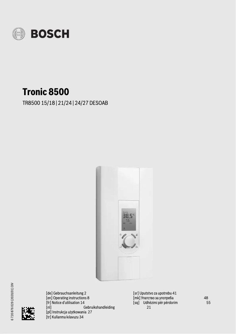 Image de la première page du manuel de l'appareil TR8500