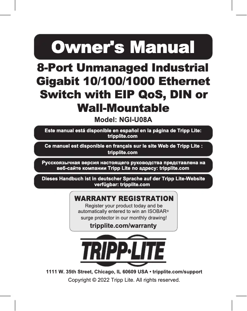 Image de la première page du manuel de l'appareil NGI-U08A