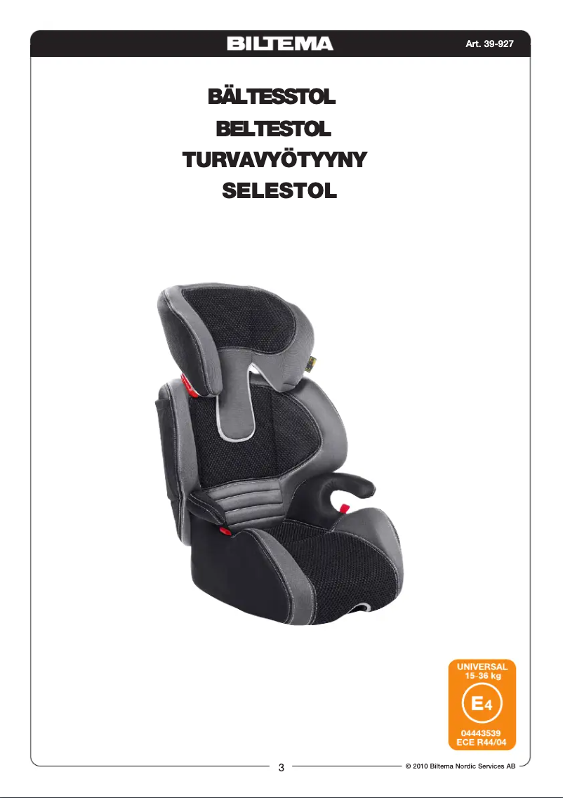 Page 1 de la notice Manuel utilisateur Biltema 39-927