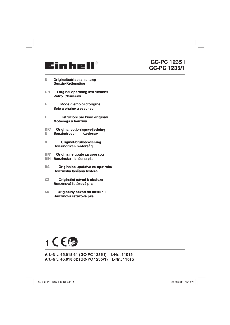 Image de la première page du manuel de l'appareil GC-PC 1235/1
