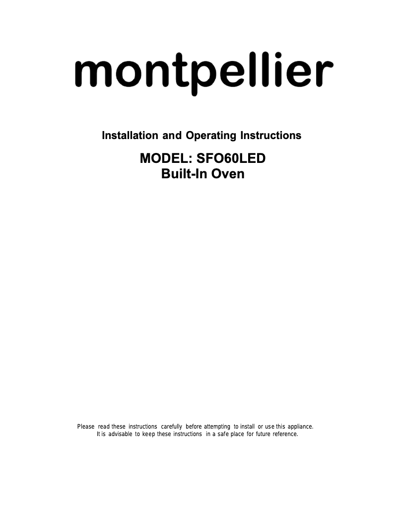 Page 1 de la notice Manuel utilisateur Montpellier SFO60LED