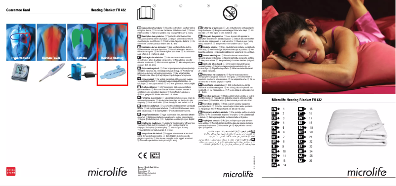 Page 1 de la notice Manuel utilisateur Microlife FH 432