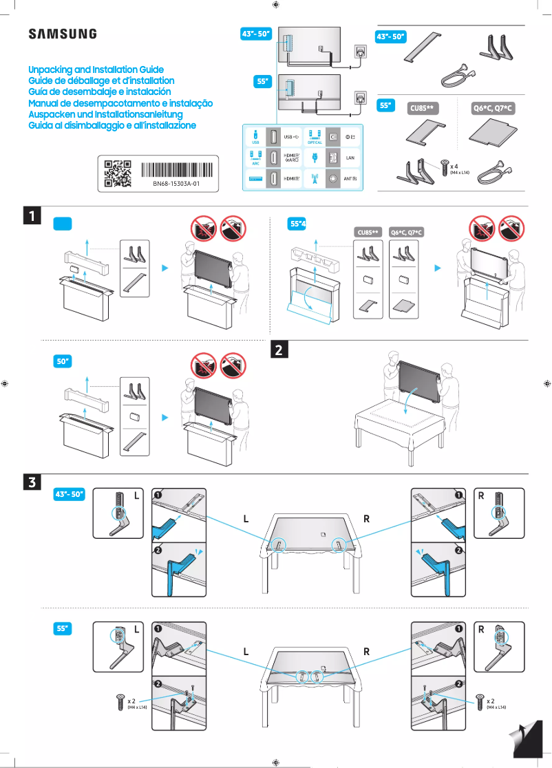 Page 1 de la notice Manuel utilisateur Samsung QA55Q65CAK