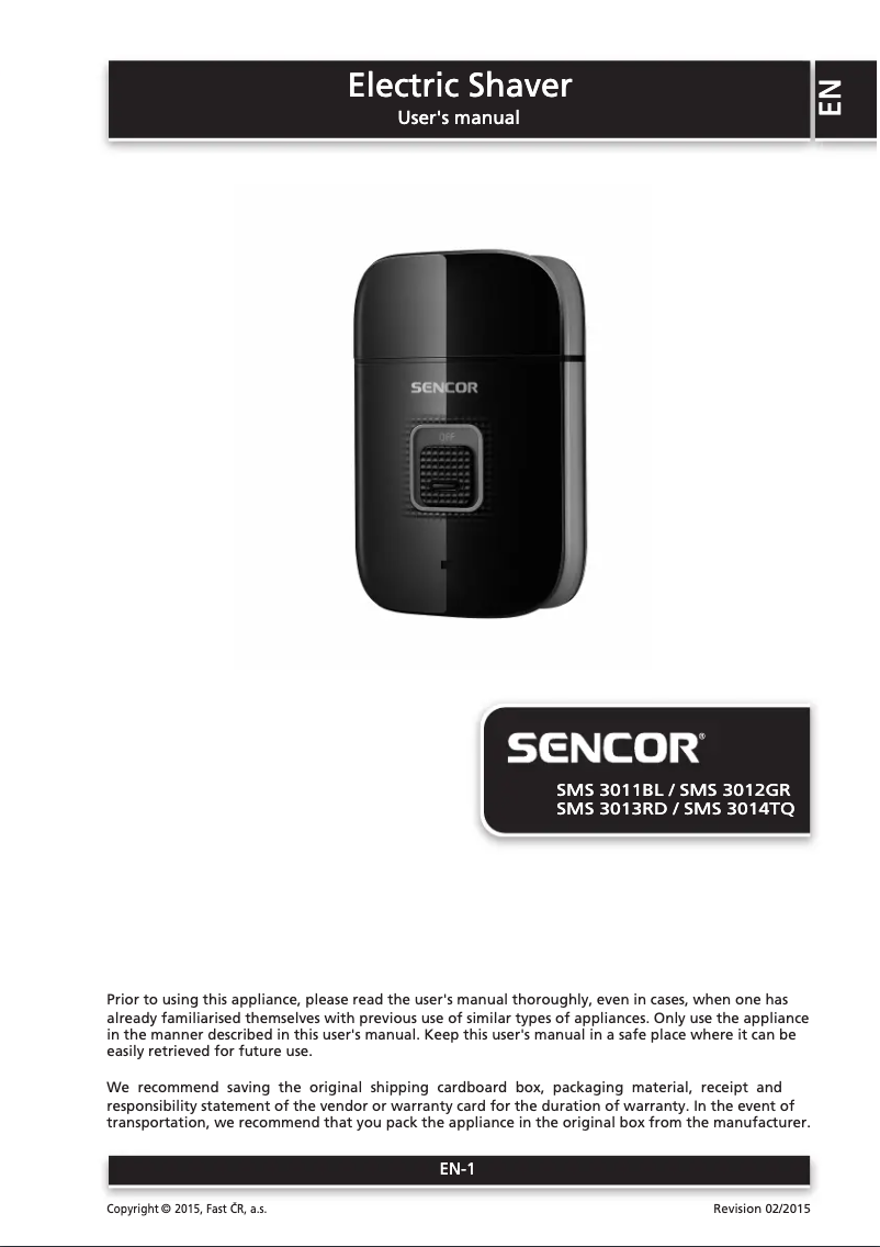 Image de la première page du manuel de l'appareil SMS 3014TQ