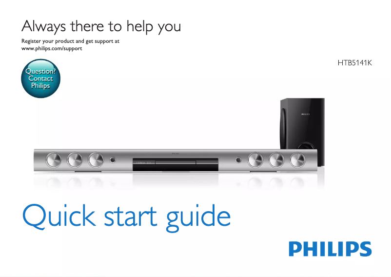 Page 1 de la notice Guide de démarrage rapide Philips HTB5141K