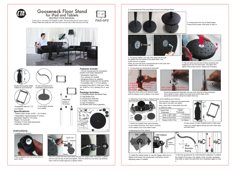Page 1 de la notice Manuel utilisateur CTA Digital PAD-GFS
