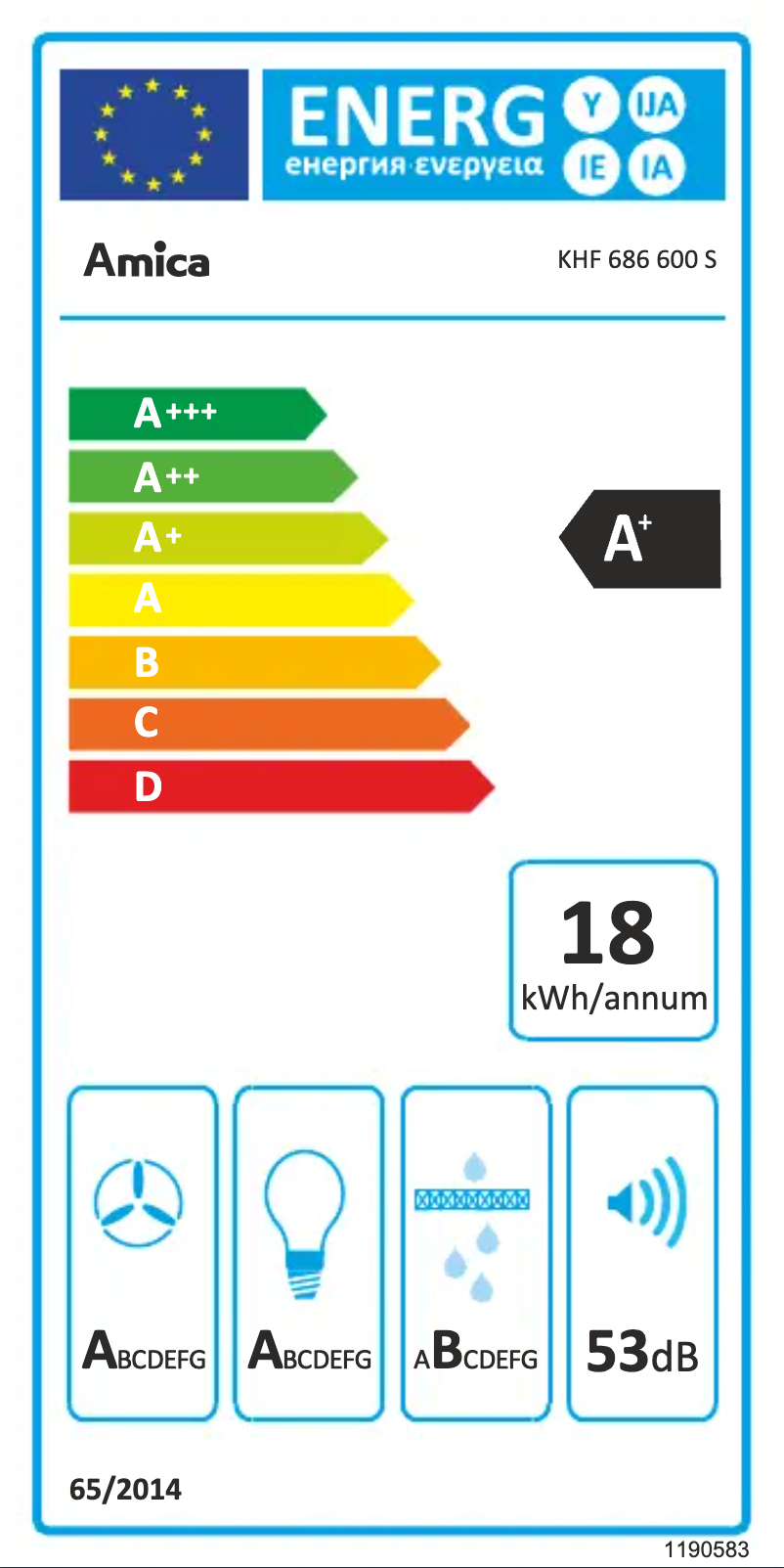 Page n°1 - Label énergétique Amica KHF 686 600 S