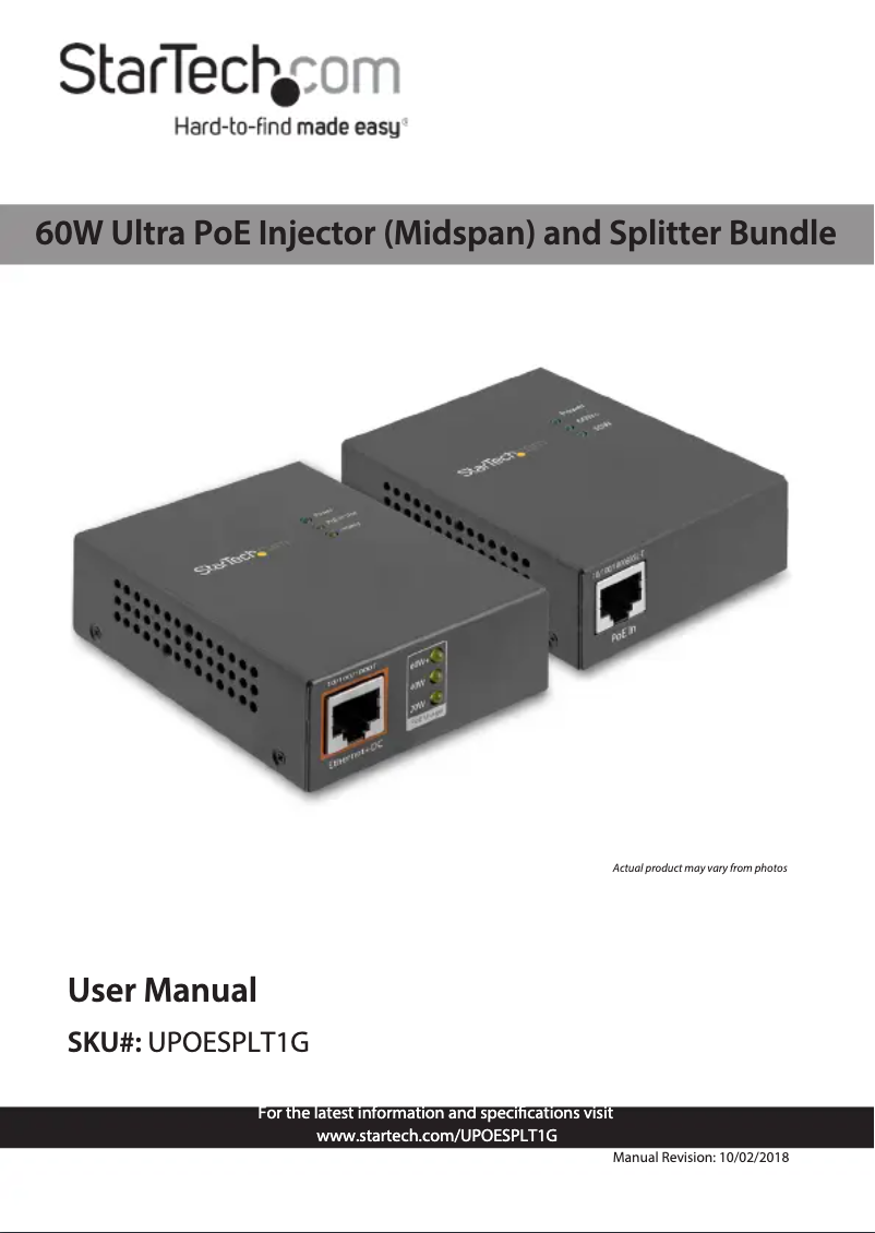 Image de la première page du manuel de l'appareil UPOESPLT1G