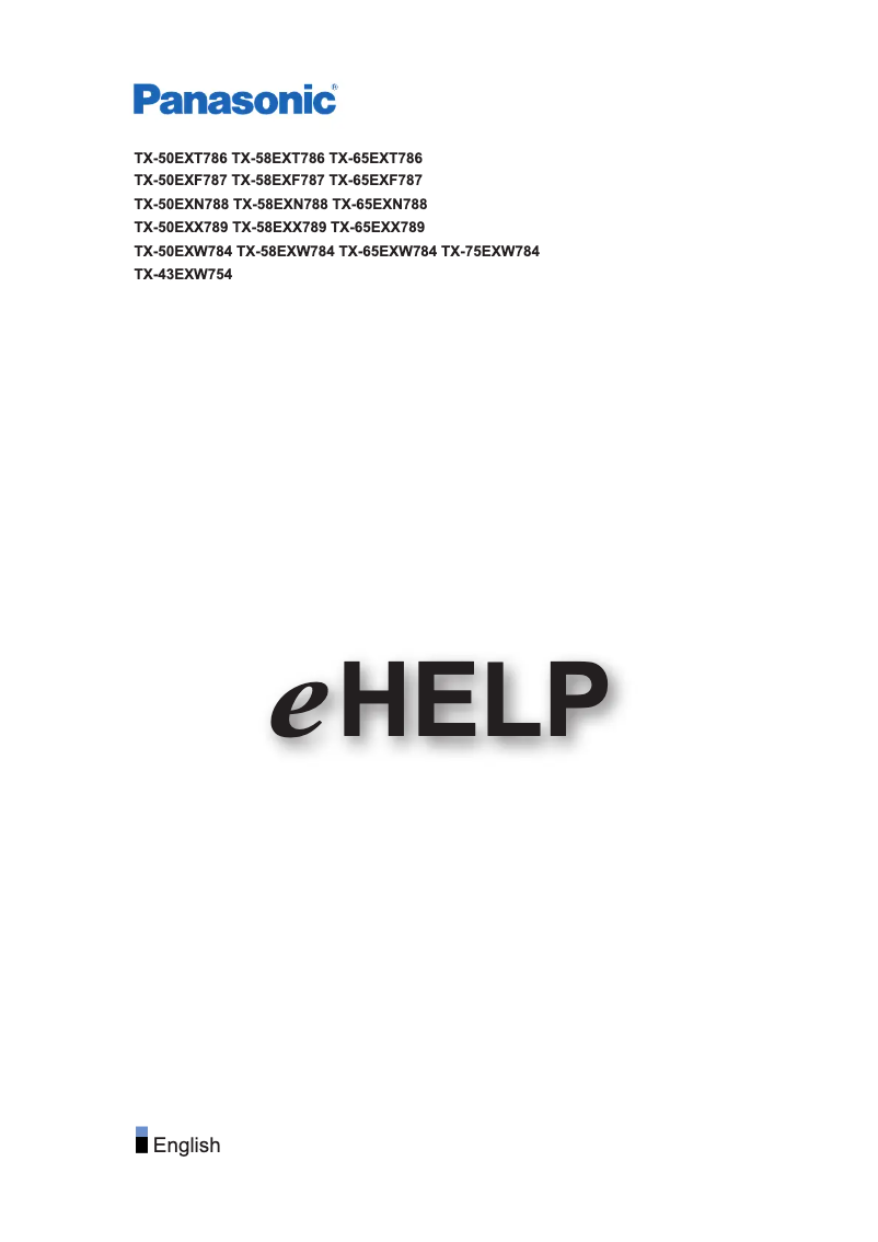 Page 1 de la notice Manuel utilisateur Panasonic TX-65EXW784