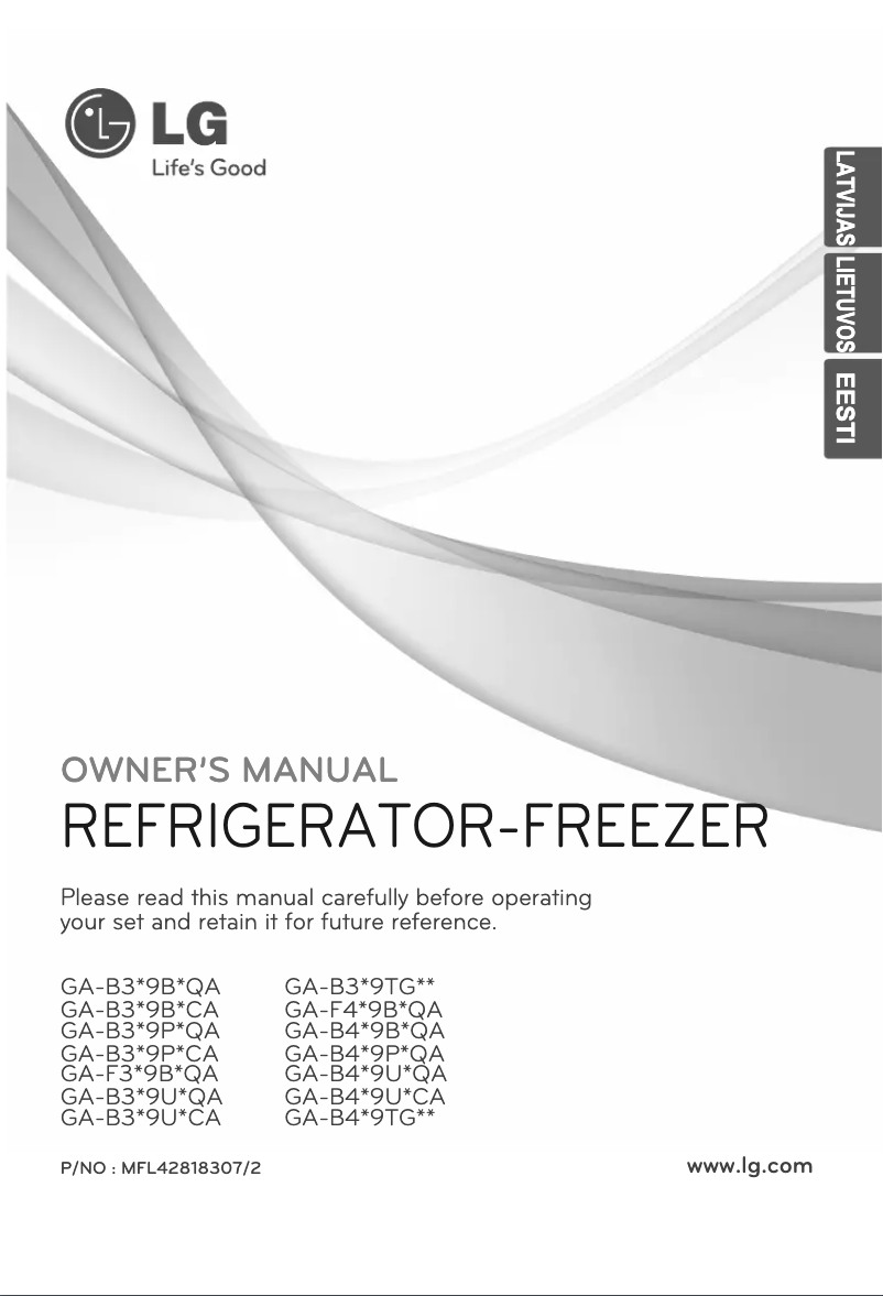 Page n°1 - Manuel utilisateur LG GA-409 UCA