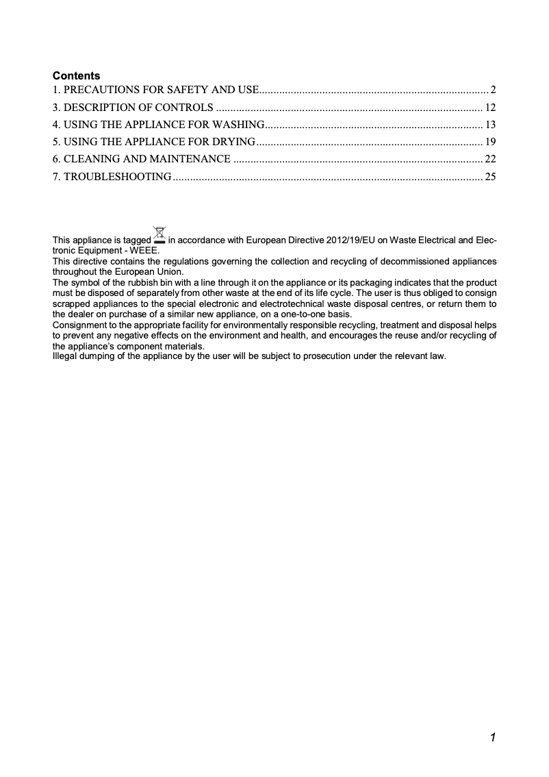 Page n°1 - Mode d'emploi Smeg WDI147D-2