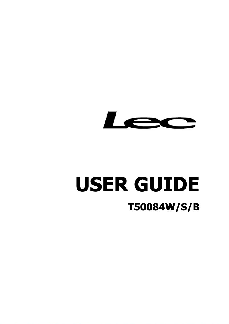Page n°1 - Manuel utilisateur LEC T50084