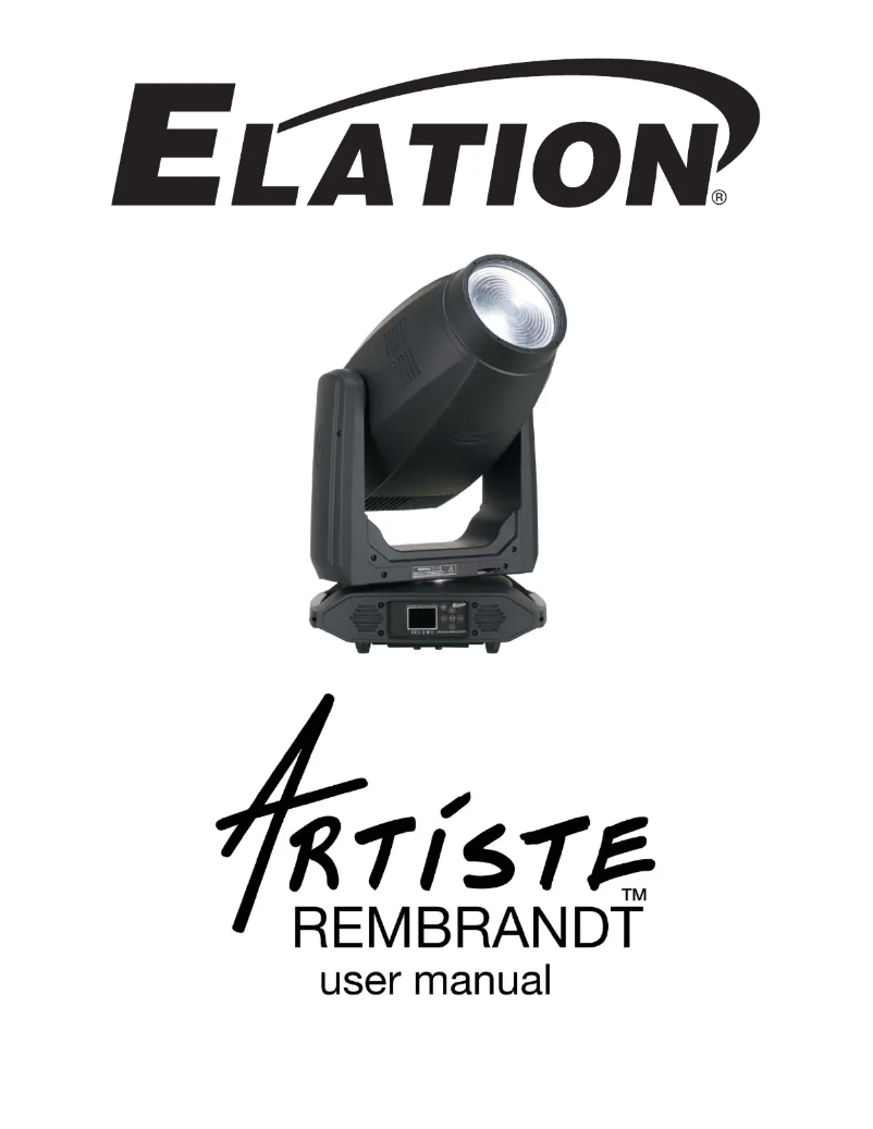 Page 1 de la notice Manuel utilisateur Elation Artiste Rembrandt