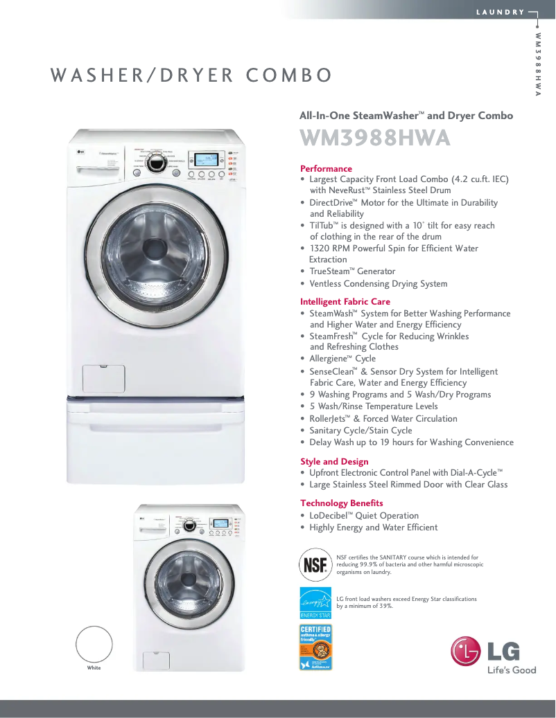 Imagen de la primera página del manual del dispositivo WD-13513RDA