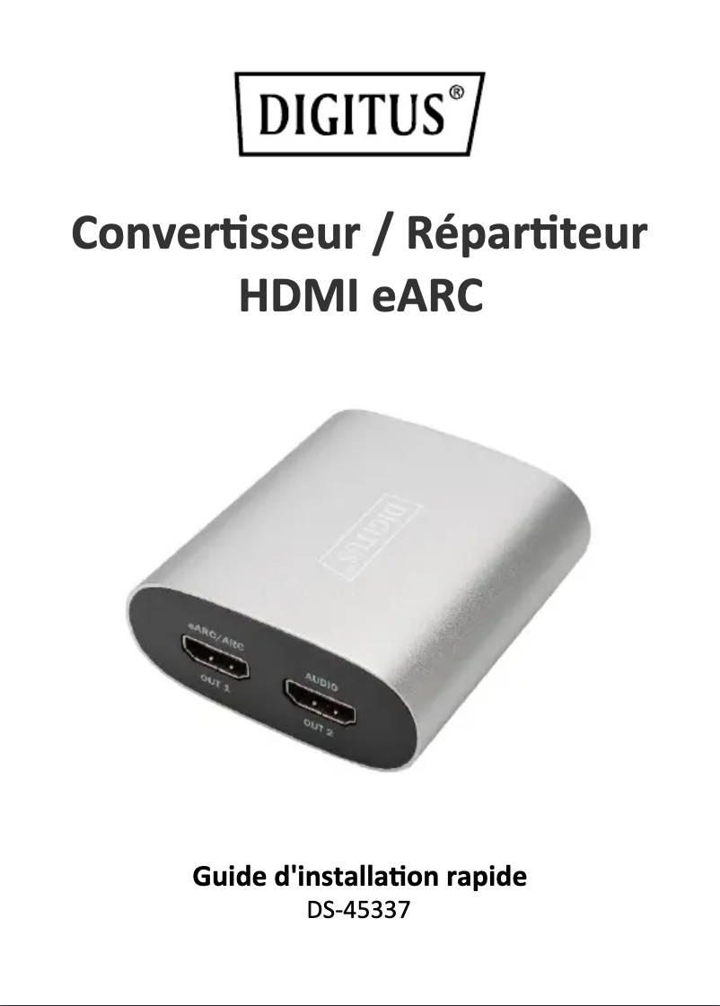 Page 1 de la notice Manuel utilisateur Digitus DS-45337