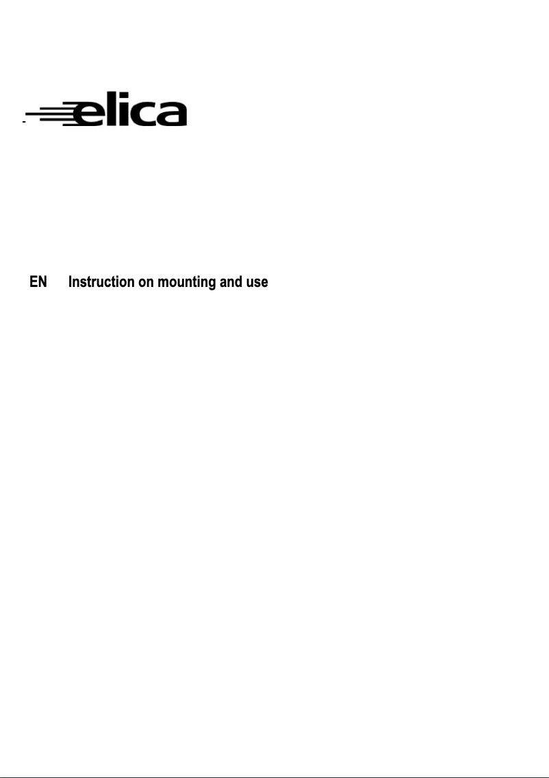 Page 1 de la notice Manuel utilisateur Elica CHROME WALL