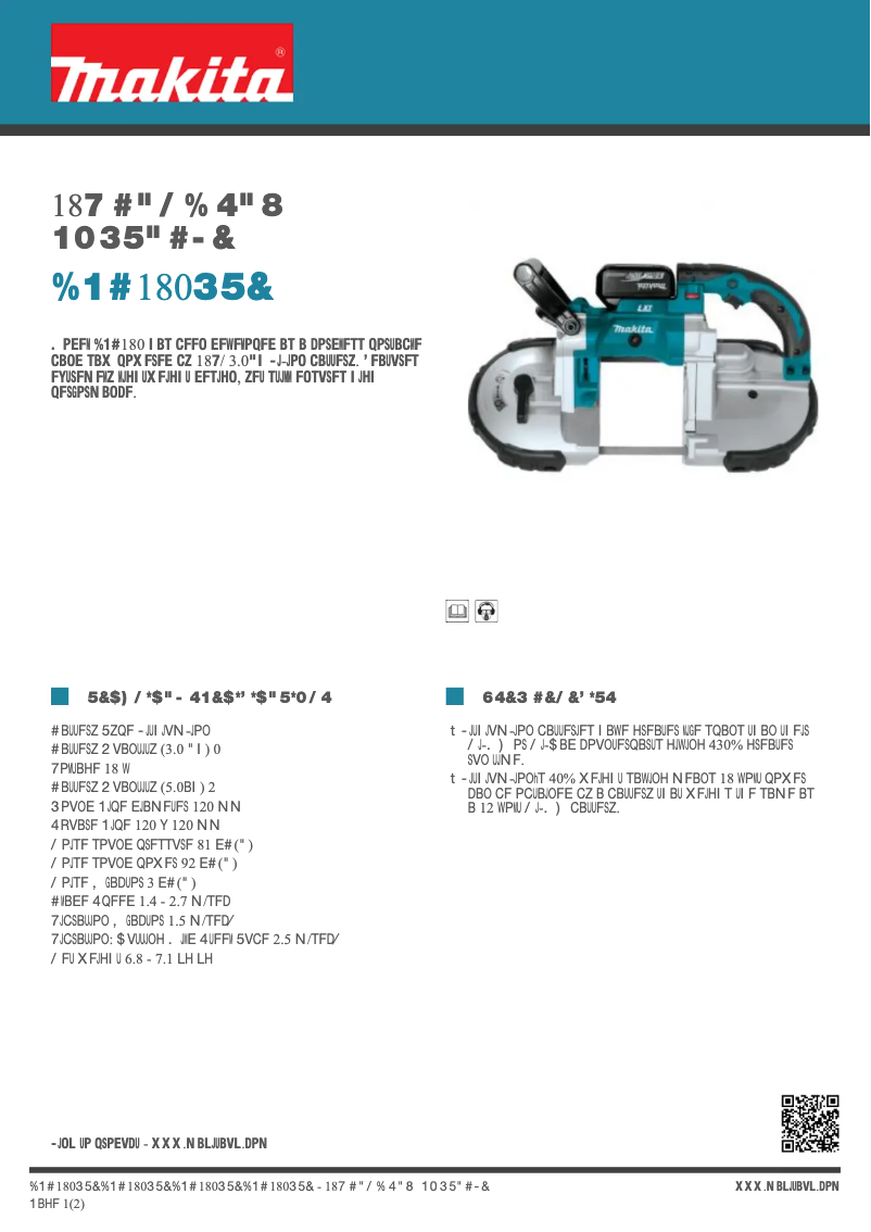 Page n°1 - Fiche technique Makita DPB180RTE