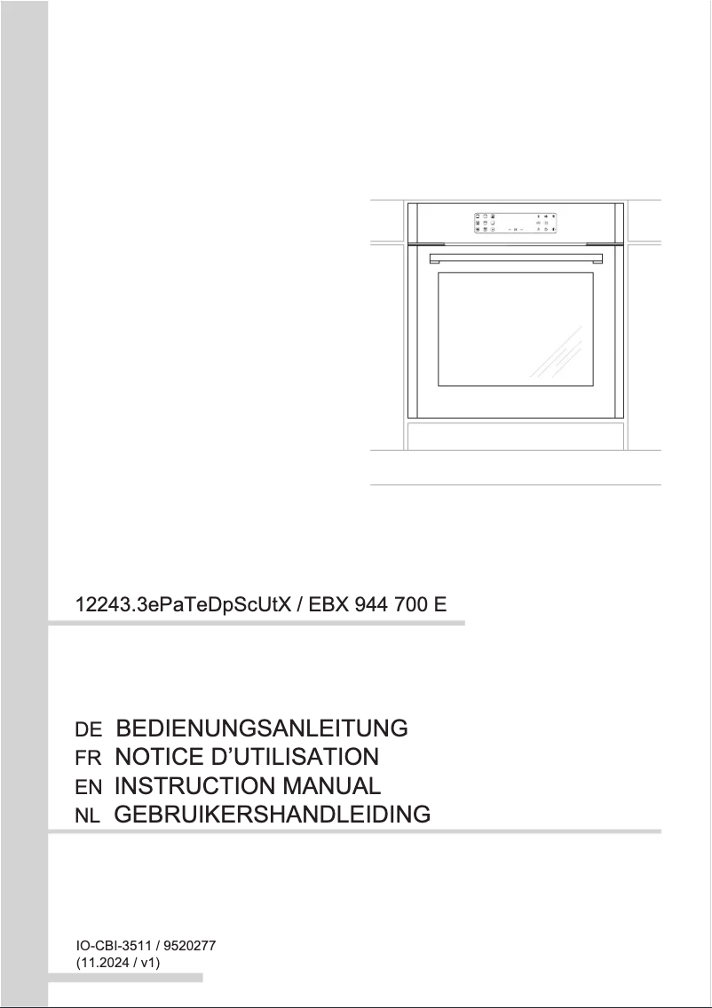 Page n°1 - Manuel utilisateur Amica EBX 944 700 E