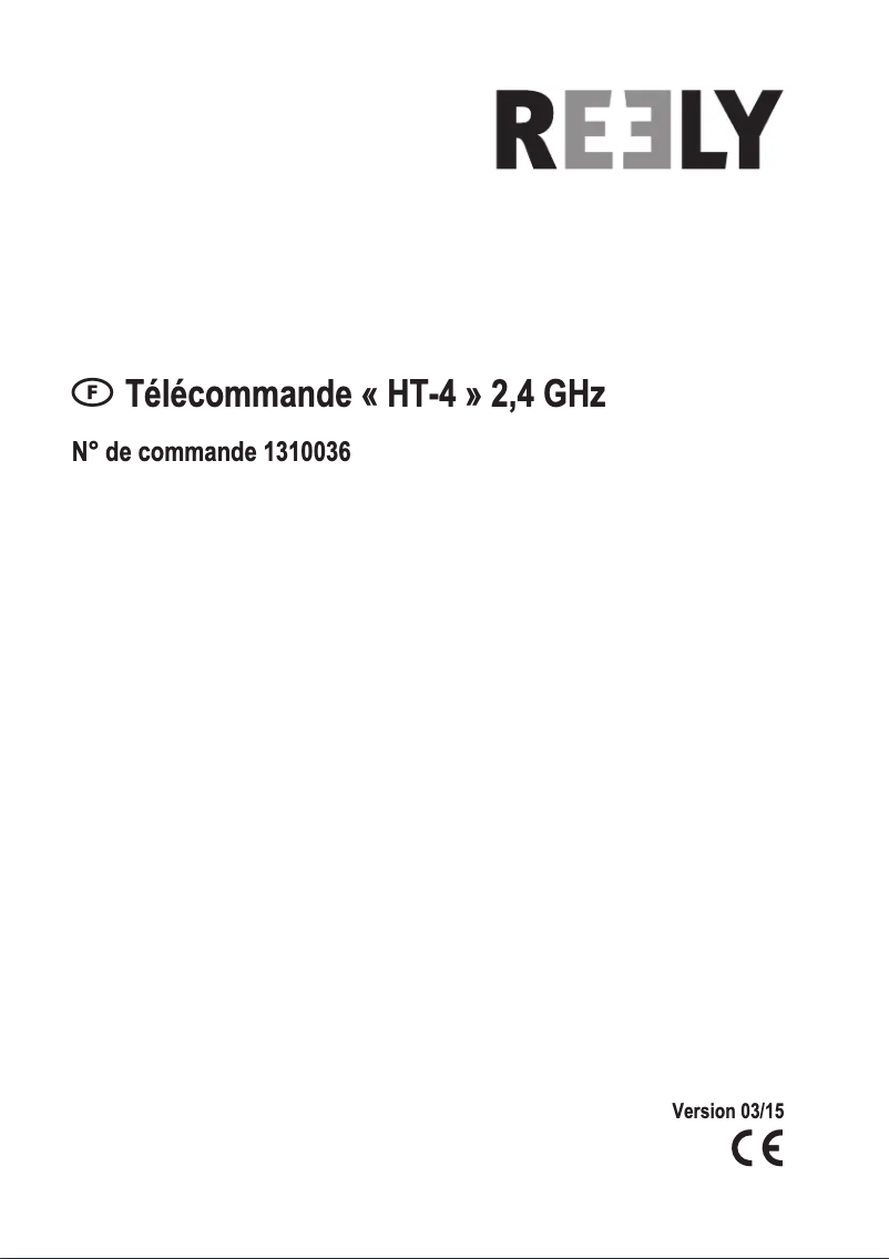 Page n°1 - Manuel utilisateur Reely HT-4