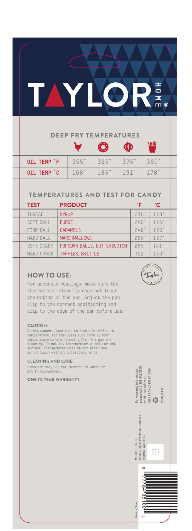 Page 1 de la notice Manuel utilisateur Taylor 3510