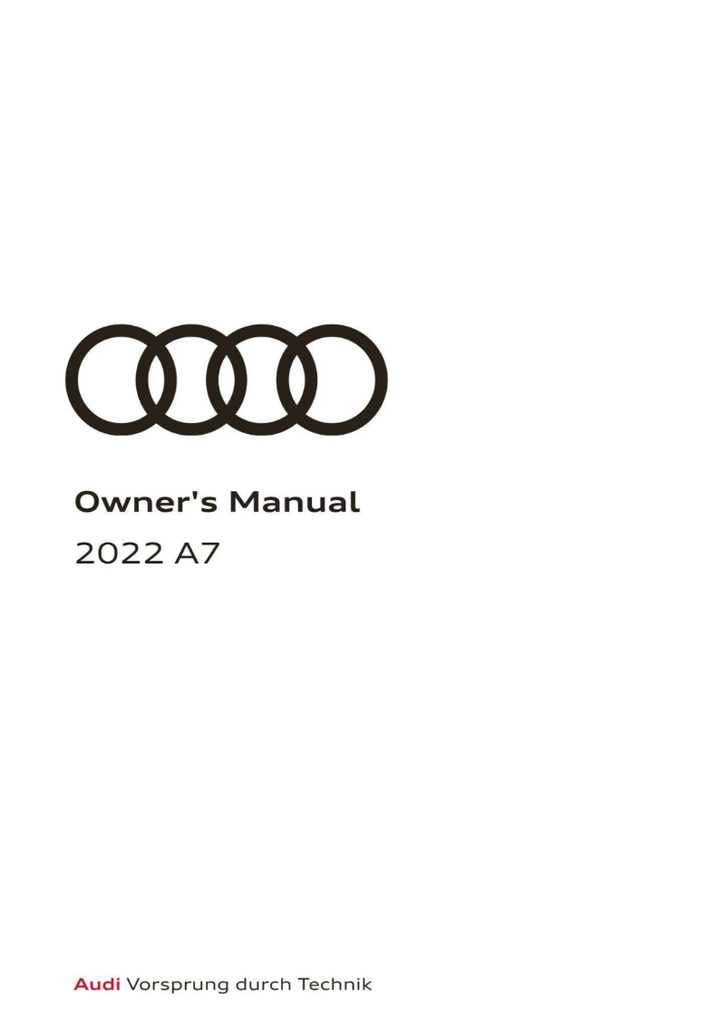 Page 1 de la notice Manuel utilisateur Audi A7 (2022)