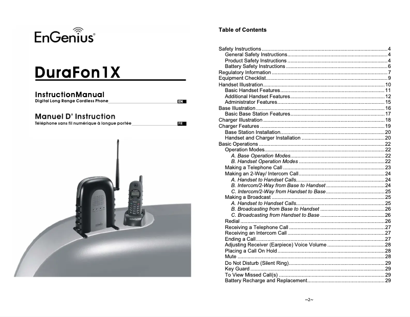 Page n°1 - Manuel utilisateur EnGenius DuraFon 1X
