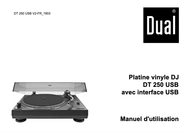 Page 1 de la notice Manuel utilisateur Dual DT 250 USB