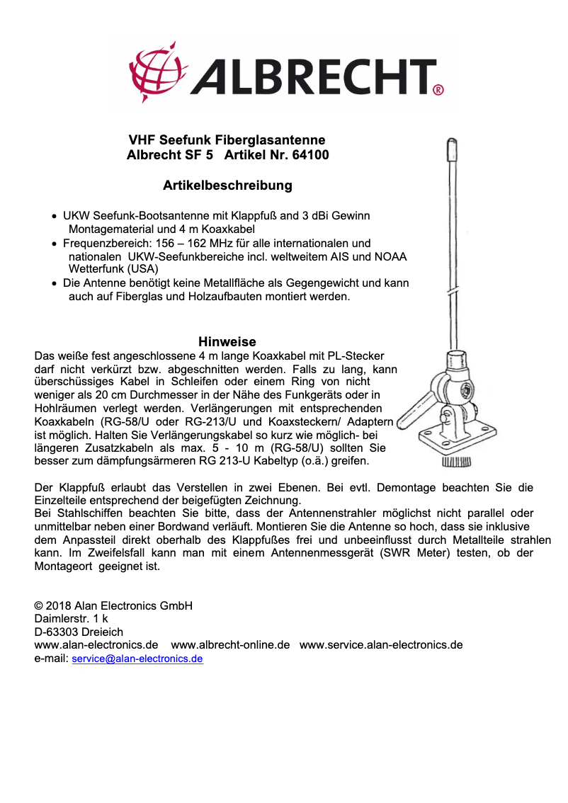 Image de la première page du manuel de l'appareil AE Marine 5