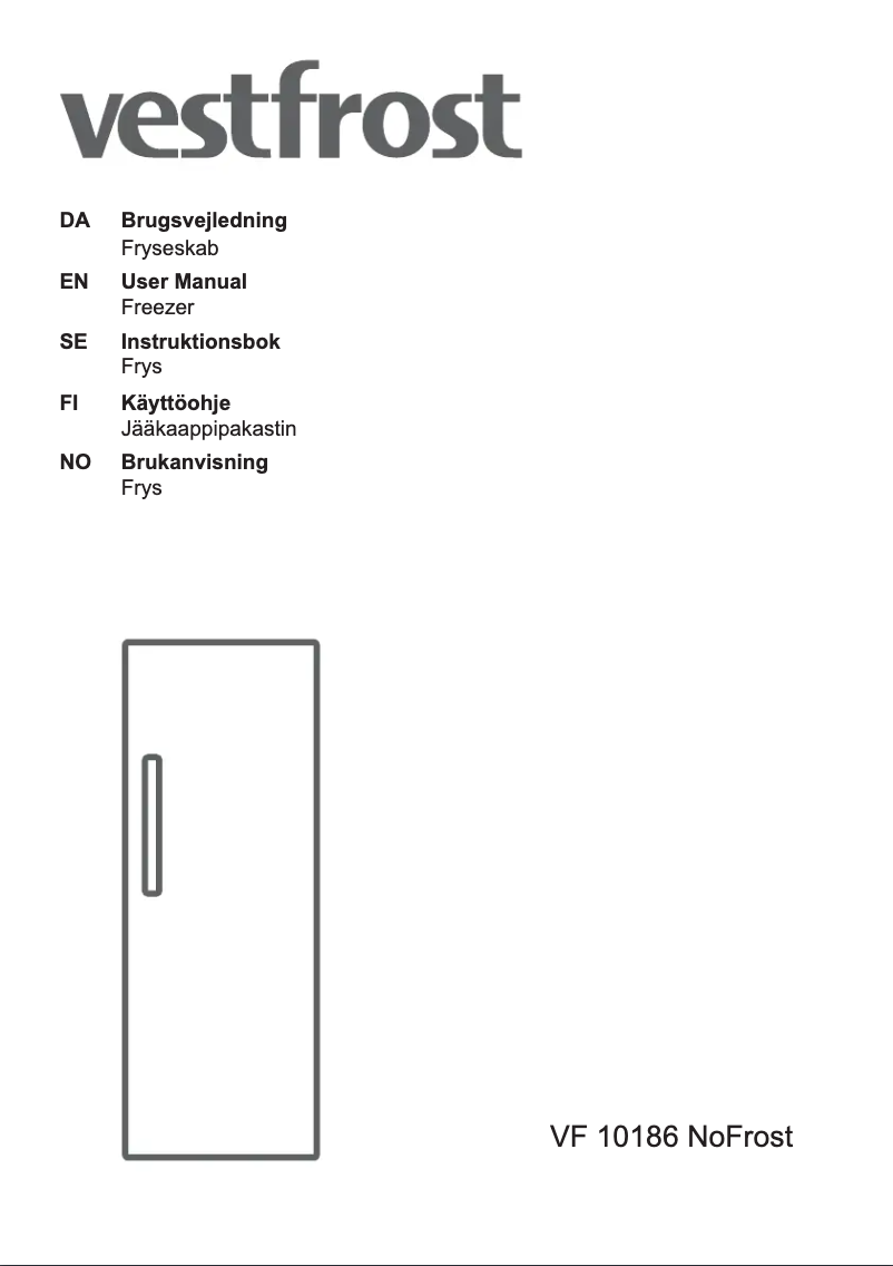 Page 1 de la notice Manuel utilisateur Vestfrost VF 10186 NoFrost