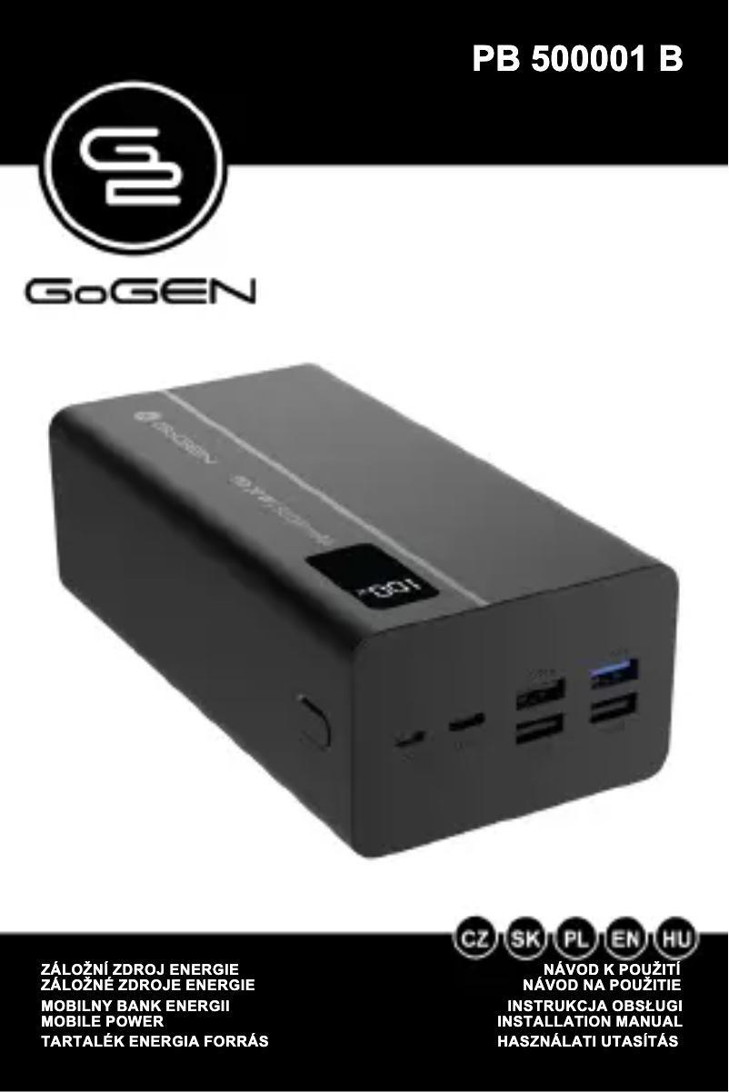 Page 1 de la notice Manuel utilisateur GoGen PB500001B
