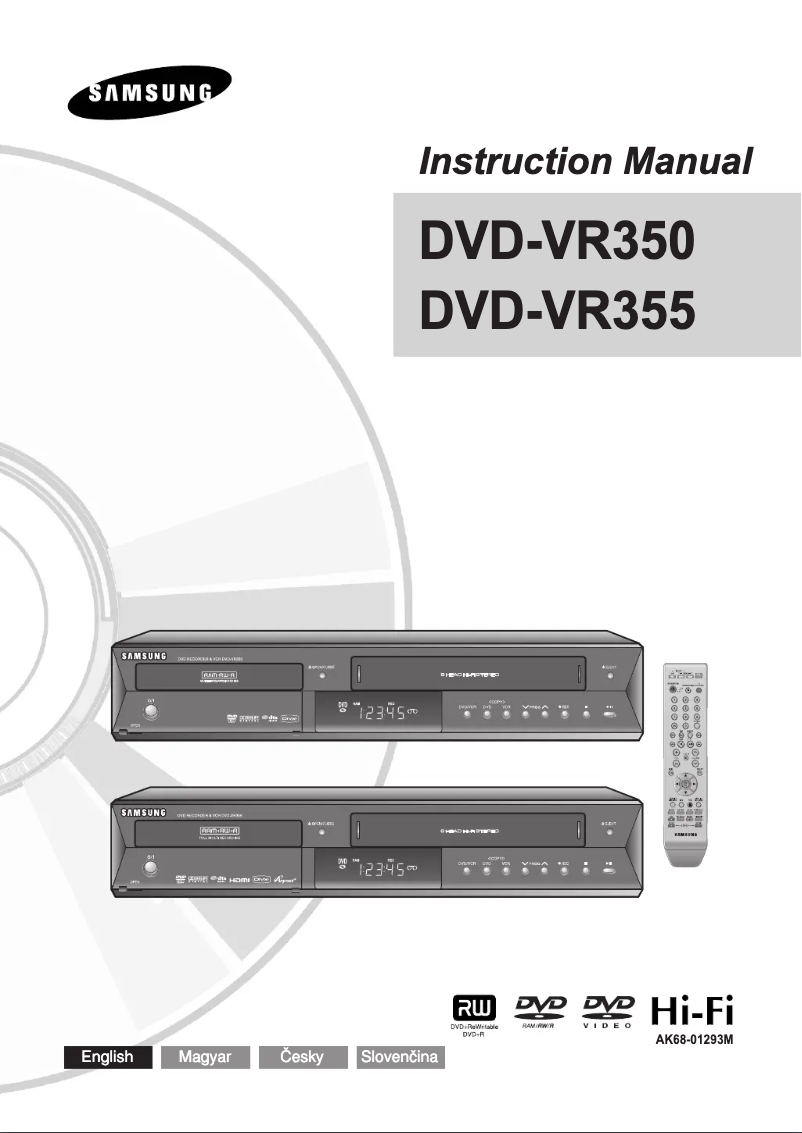 Image de la première page du manuel de l'appareil DVD-VR350