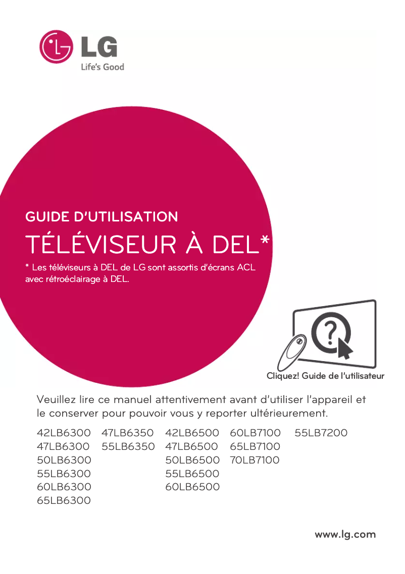 Image de la première page du manuel de l'appareil 60LB7100
