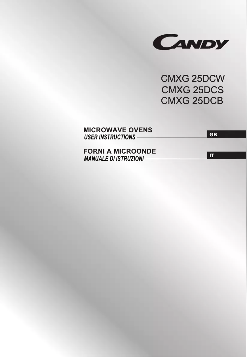 Image de la première page du manuel de l'appareil CMXG25DCS-UK
