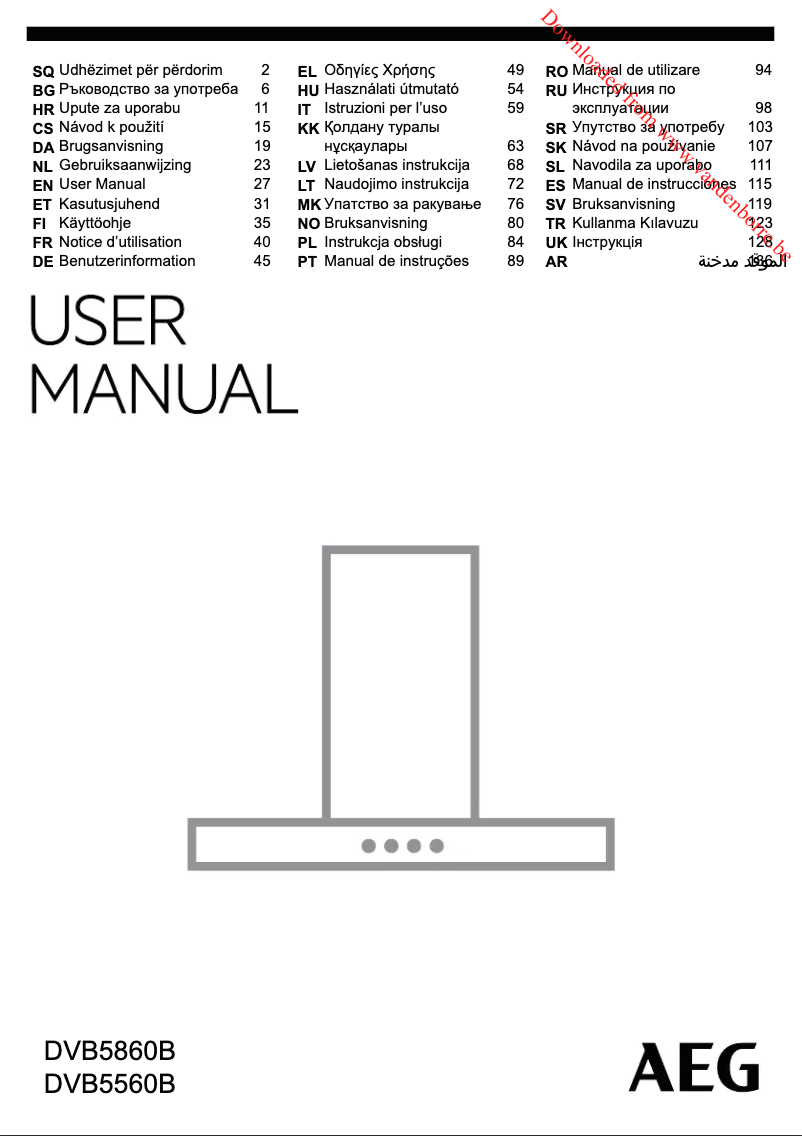 Page n°1 - Manuel utilisateur AEG DVB5860B
