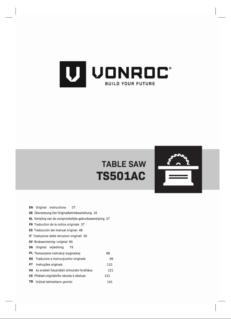 Page n°1 - Manuel utilisateur Vonroc TS501AC
