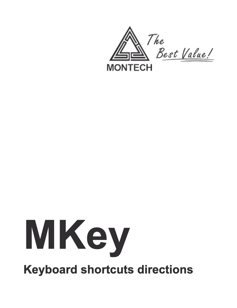 Page n°1 - Manuel utilisateur Montech MKey