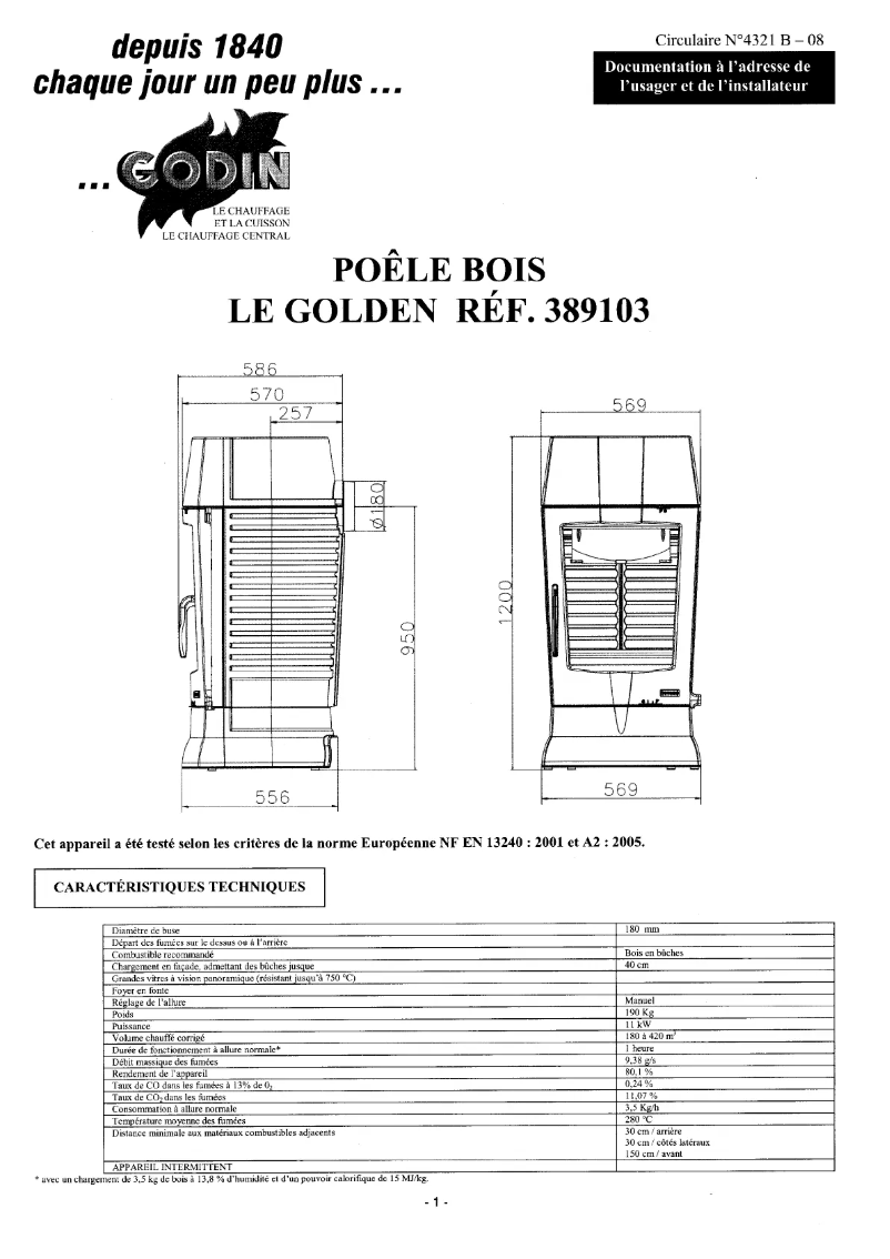 Image de la première page du manuel de l'appareil Golden