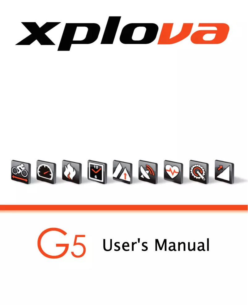 Page n°1 - Manuel utilisateur Xplova G5