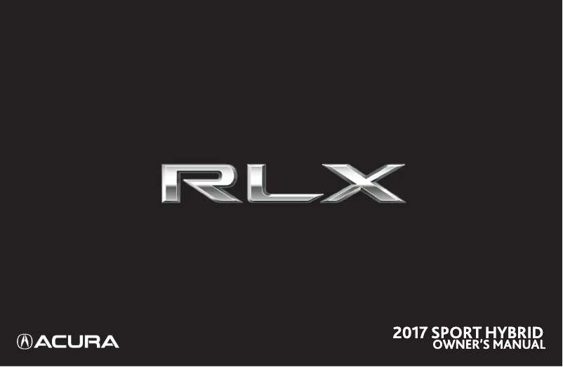 Page 1 of the manual User Manual Acura RLX Sport Hybrid (2017)